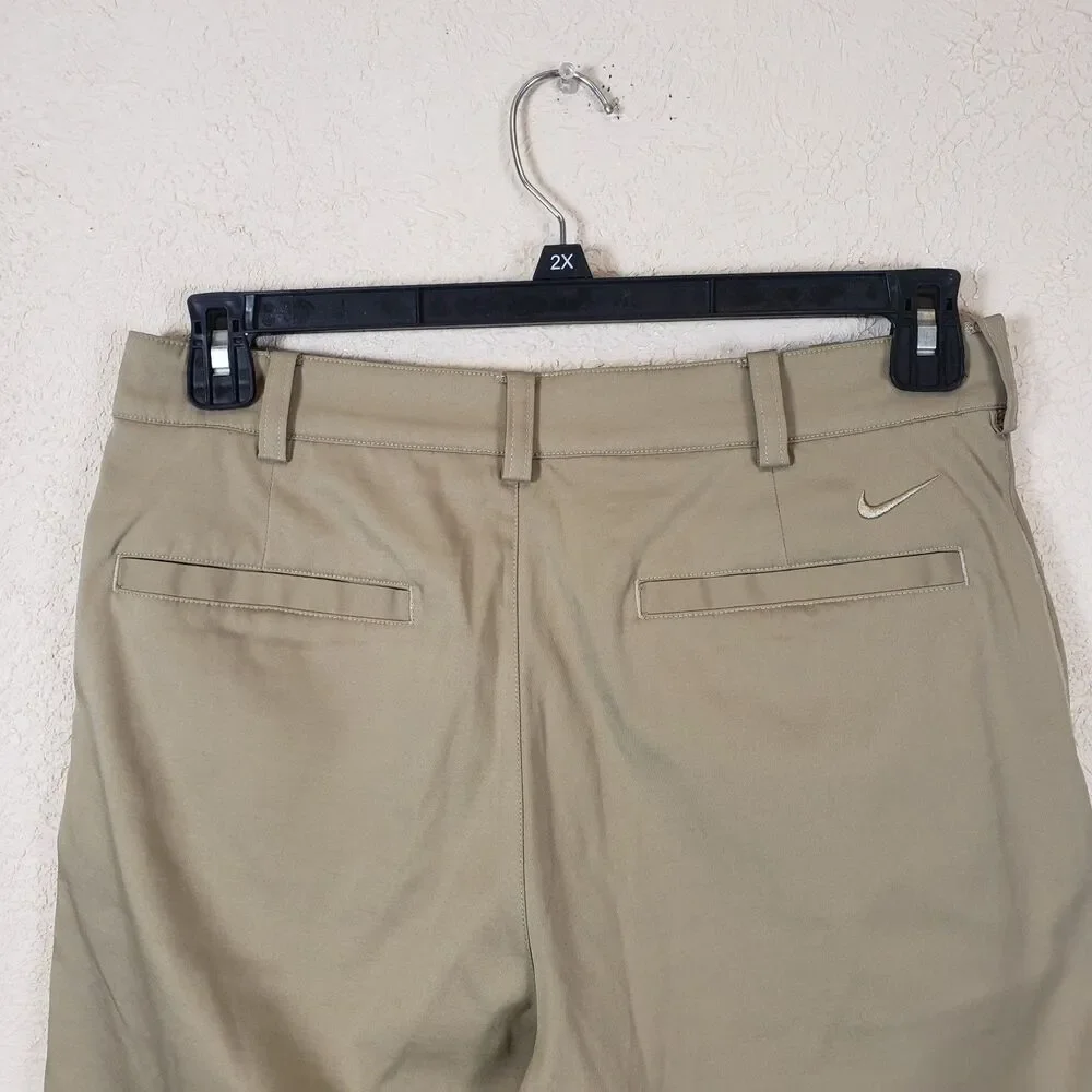 Nike Golf Shorts Men's Size 33 Dri-Fit Standard Khaki Performance Stretch